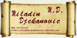 Miladin Đekanović vizit kartica